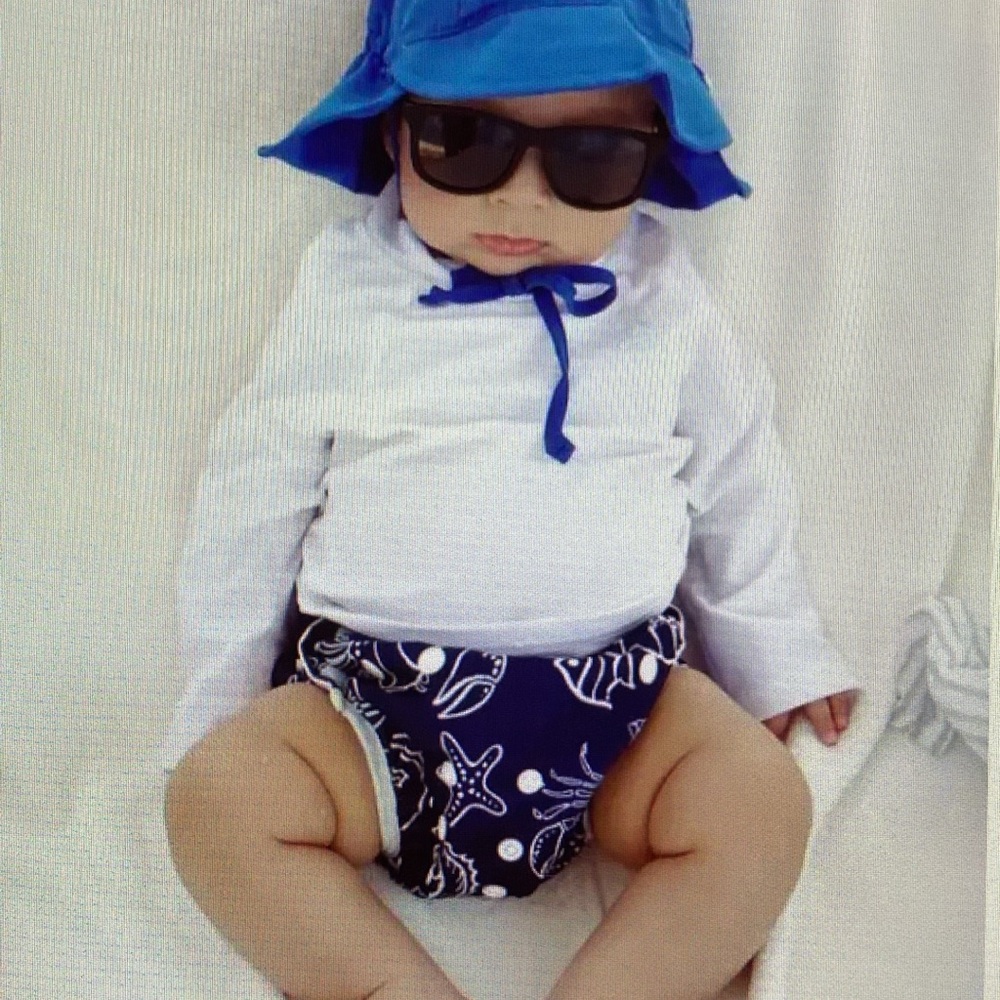 AlvaBaby Printed Swim Diapers Whale and Ocean Motif